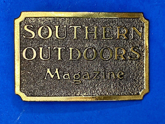 The Great American Buckle Co Vintage 1982 Southern Outdoors Magazine Belt Buckle