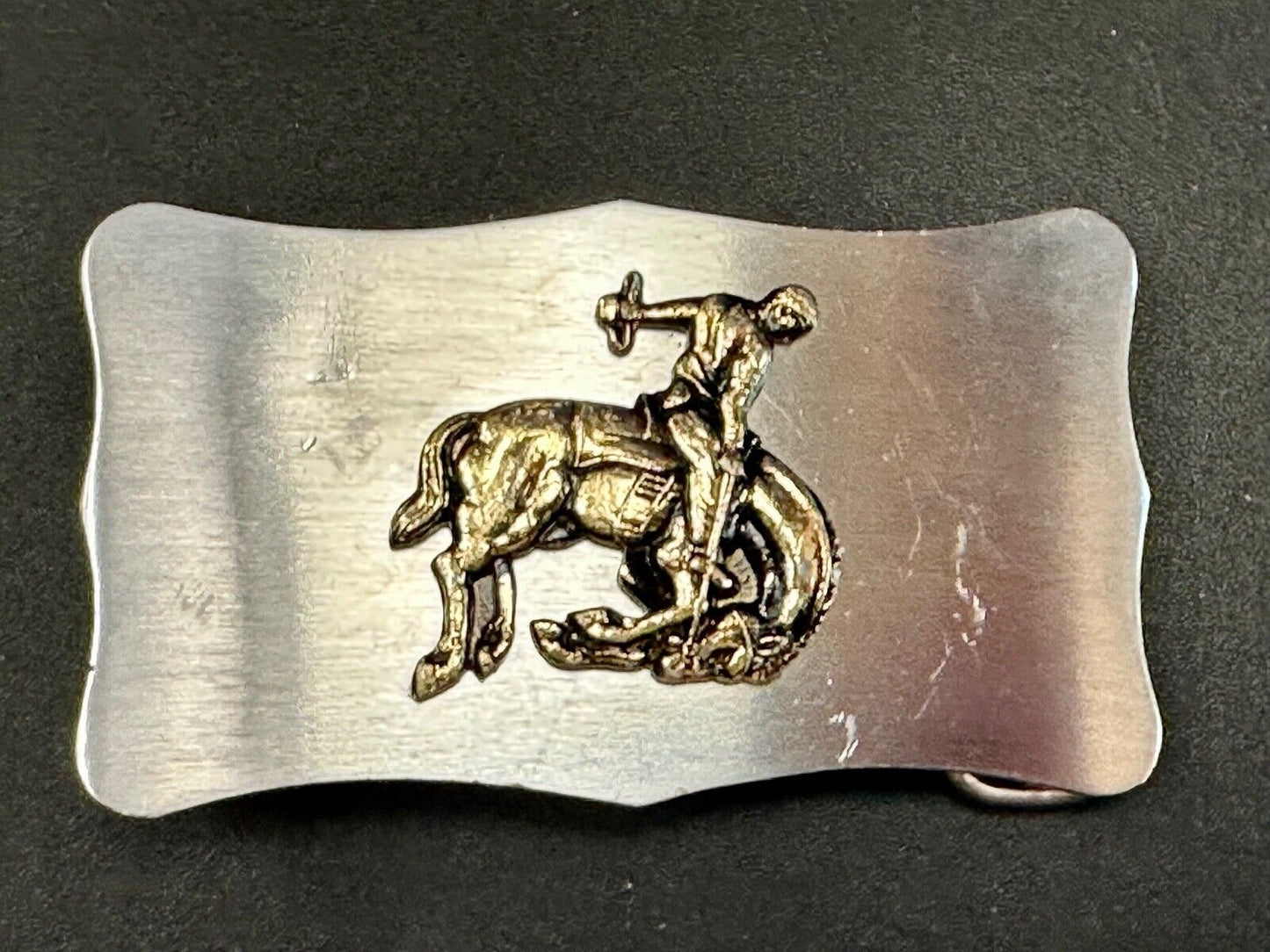 Vintage Cowboy Saddle Bronc western belt buckle Made in Japan
