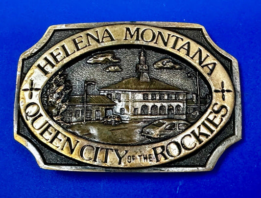 Vintage Helena Montana Queen City of the Rocks Vintage Commemorative Belt Buckle