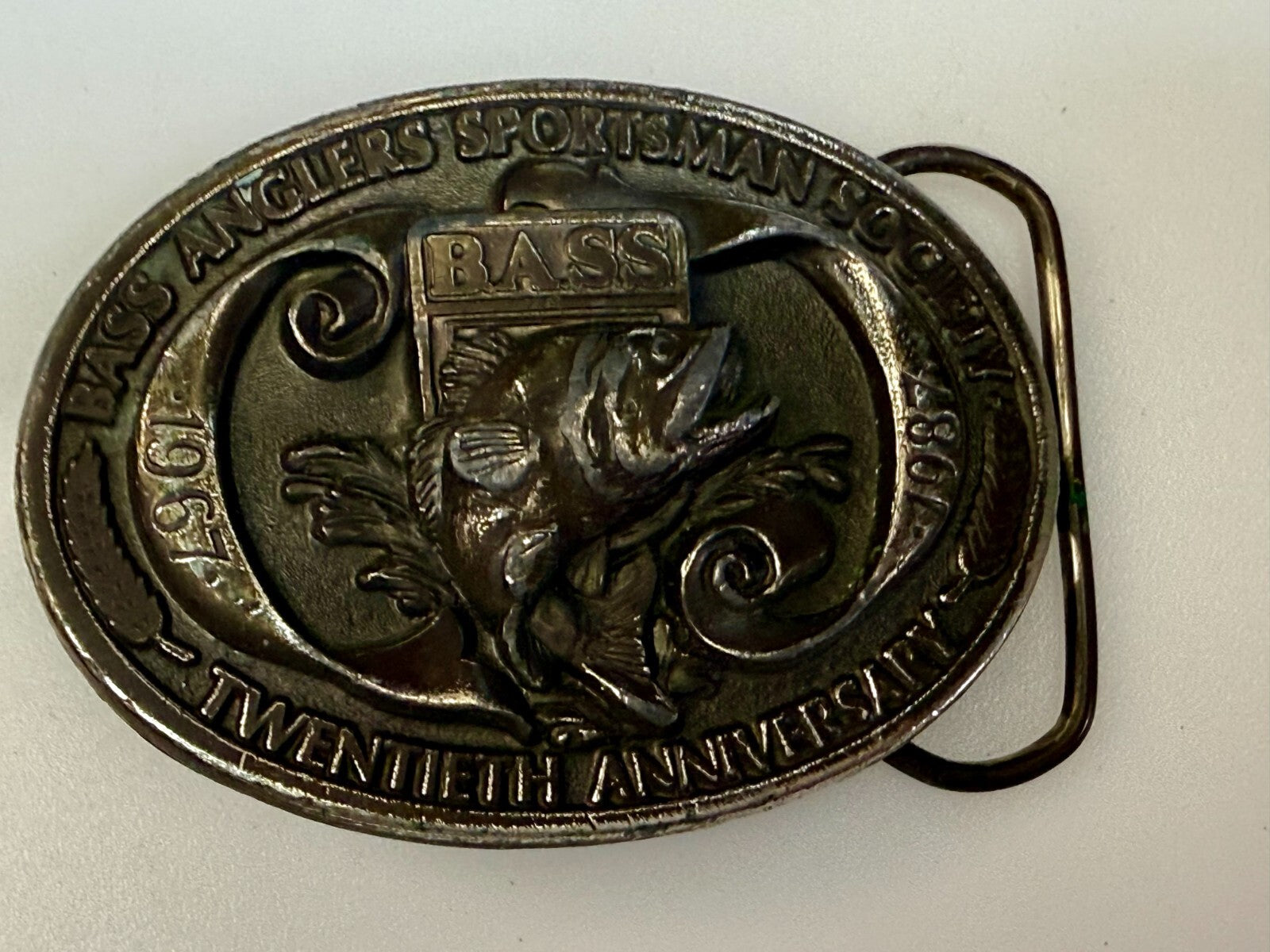 Bass Anglers Sportsman Society 20th Anniversary Limited Edition 1987 Belt Buckle
