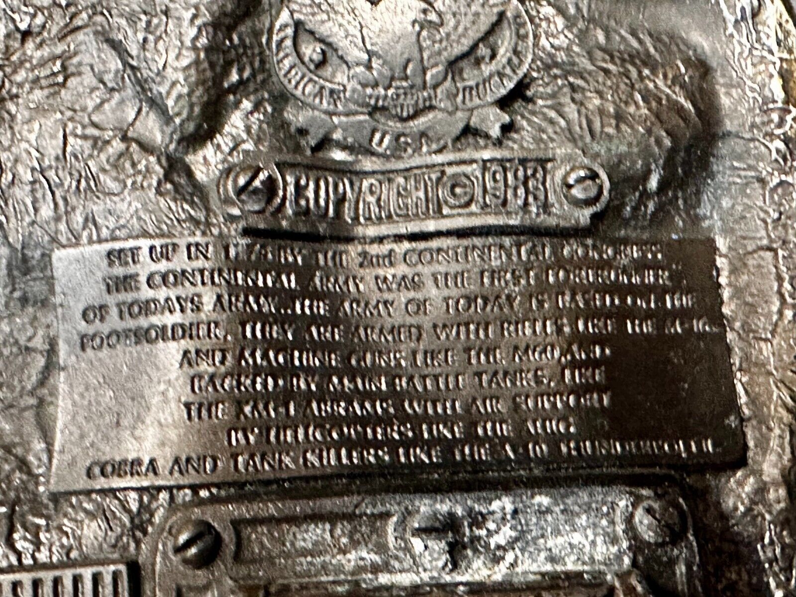 US Army Fire Power The Great American Buckle company Vintage Tank Helicopter