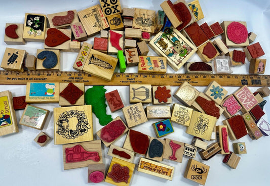 6.7 Pounds of Rubber Stamps HUGE LOT - Mostly NEW! Scrapbook Teachers SCORE!