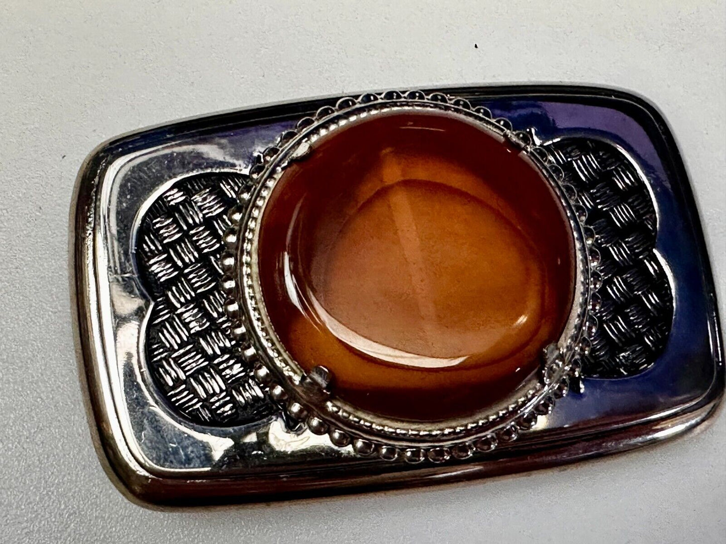 Vintage Faux Stone Belt Buckle - or Blank for your silver dollar coin Project!