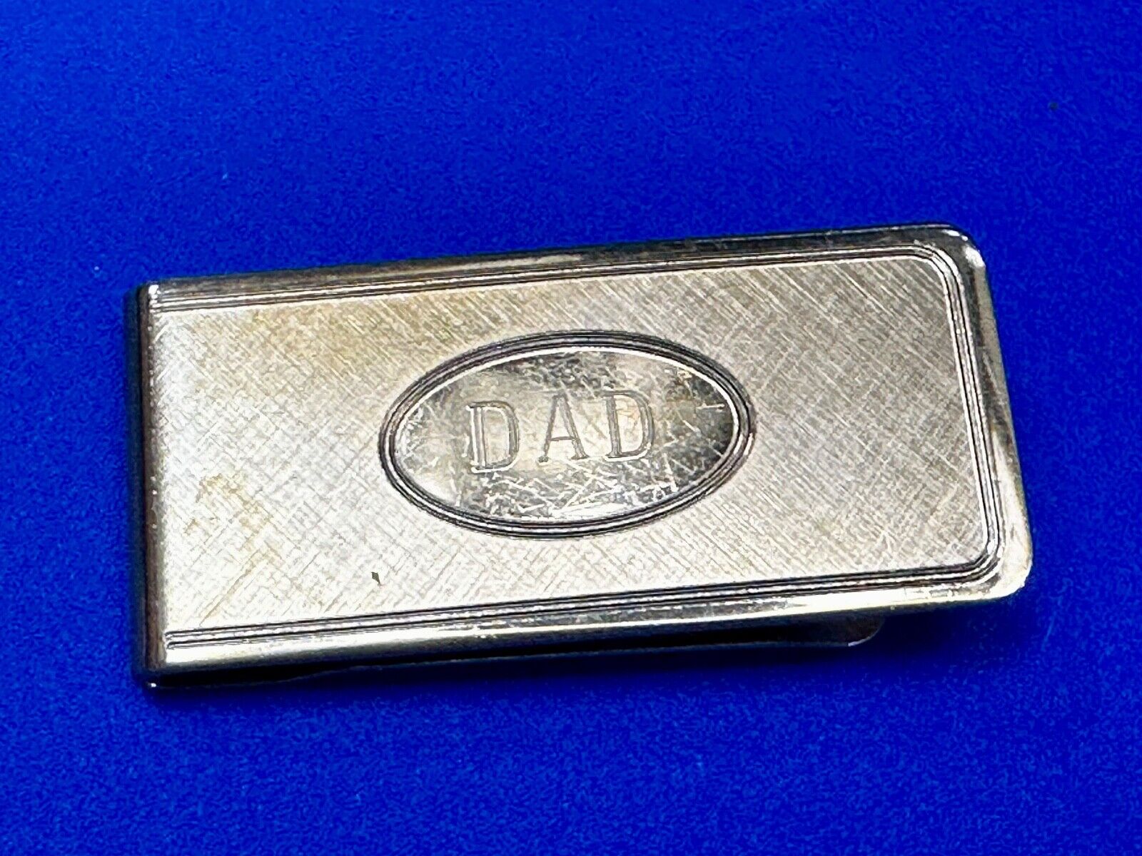 Vintage Gold Tone Money Clip Bill Holder Engraved DAD - Perfect Fathers Gift!