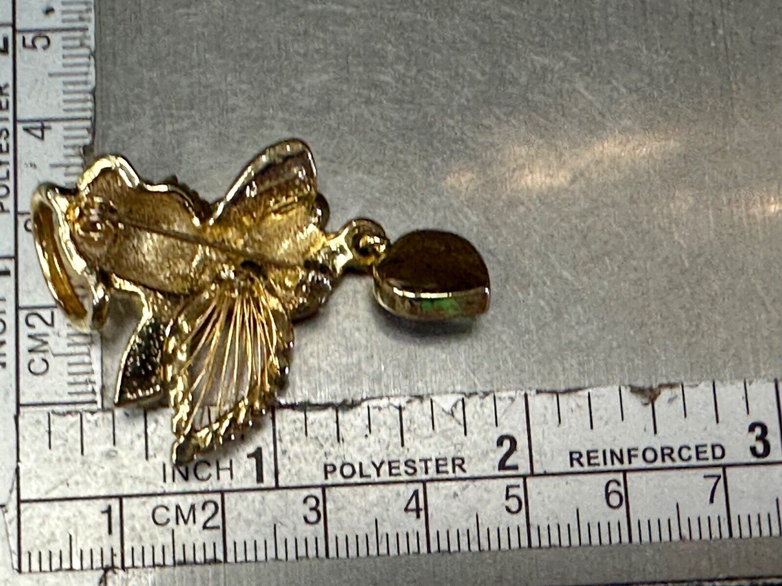 Angle with wings and Heart dangle beautiful AAI vintage brooch pin
