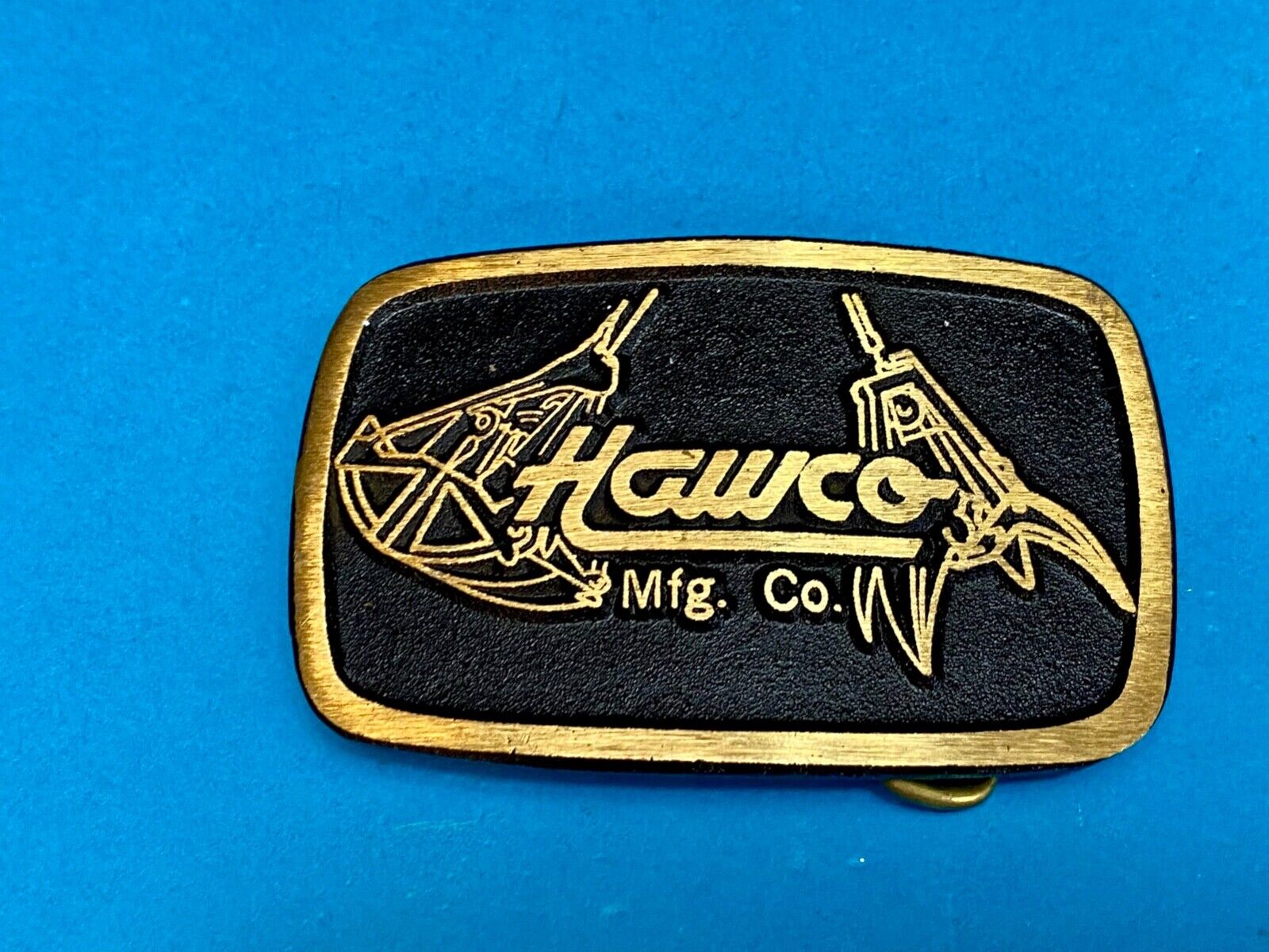 Vintage HAWCO MFG Co solid brass Dynabuckle belt buckle