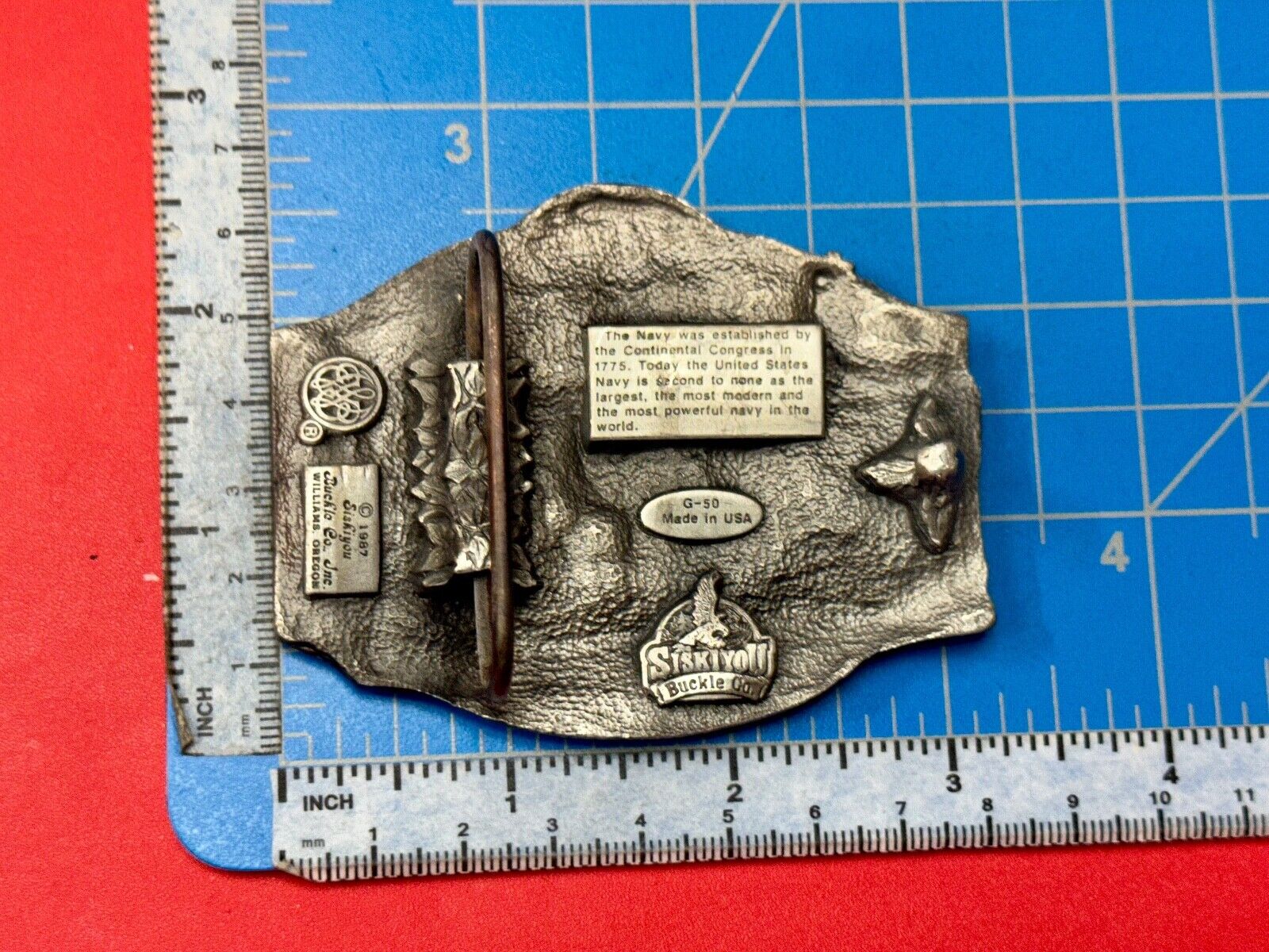United States Navy USA Continental Congress Vintage 1987 Belt Buckle by Siskiyou