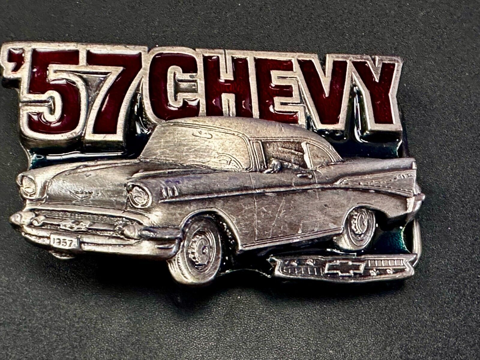 1957 Chevy Bel Air Belt Cutout Vtg 1989 Car Collector Belt Buckle Great American