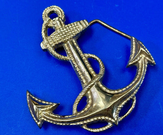 Anchor and Rope Maritime nautical large 4" wide figural Belt Buckle stamped 189