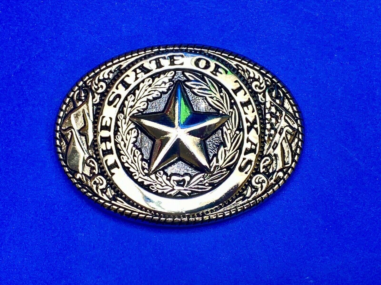 The Great State Of Tx Pride Patriotic Texas Star Flag Ornate Western Belt Buckle