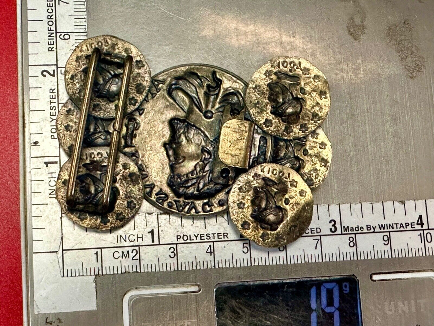 Antoninus Augustus IMP ANTONINVS PIVS AVG world coin cluster cutout belt buckle