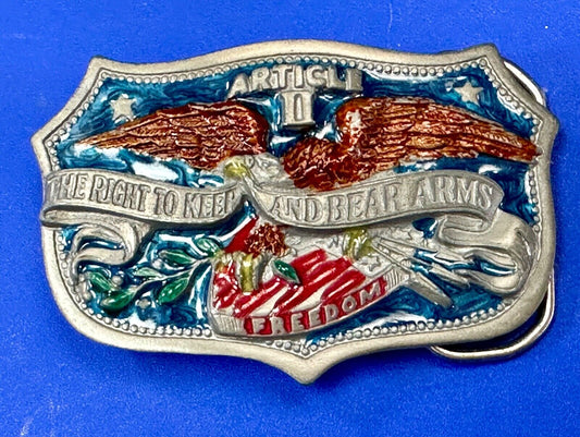2nd amendment the right to keep and bear arms vintage 1982 belt buckle