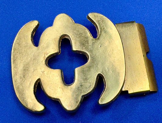 Vintage gold tone color cutout belt buckle