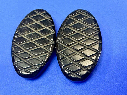 Two piece interconnecting vintage black shoe clips