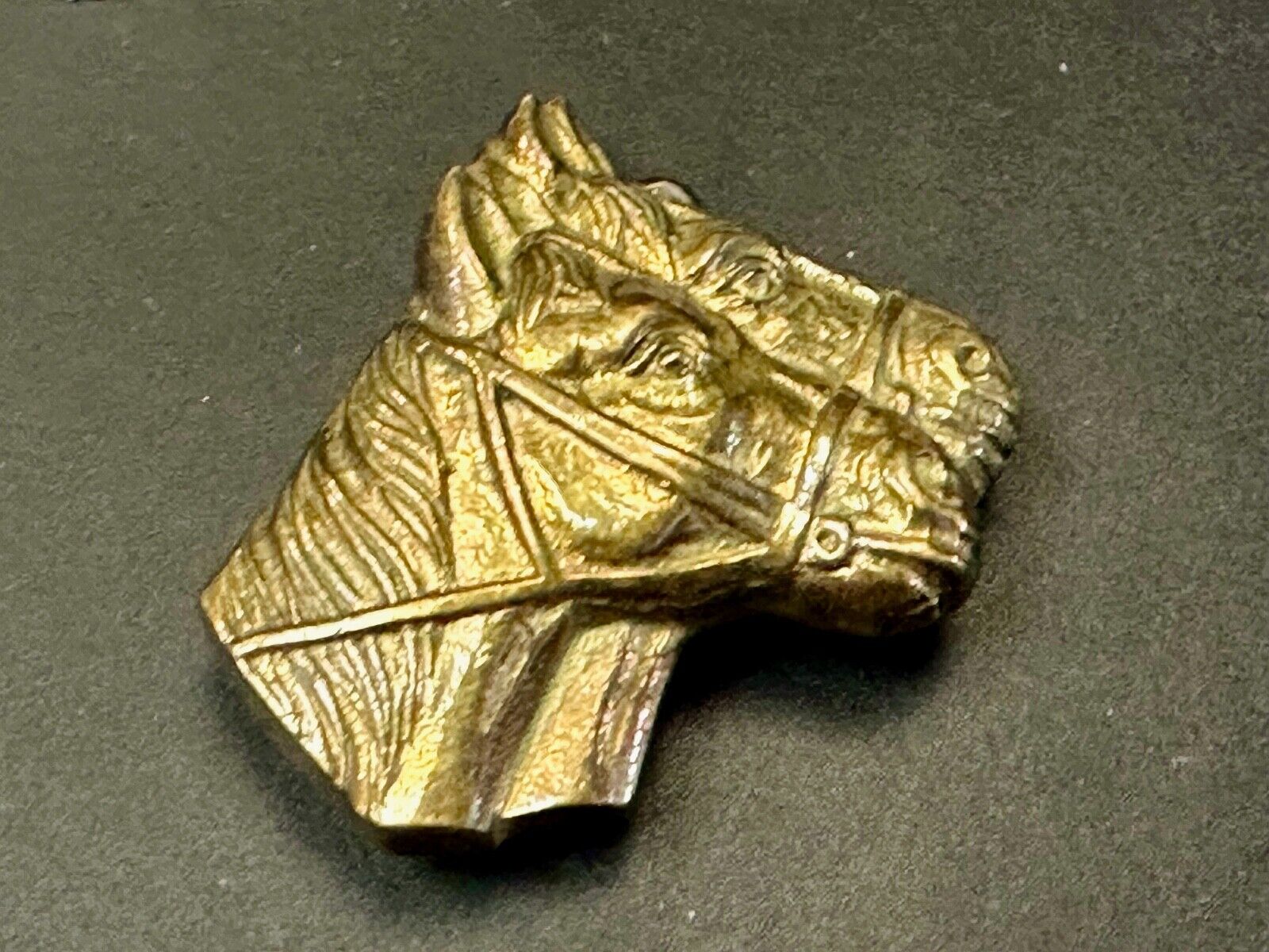 Two Horse Heads vintage solid brass cut out belt buckle - Taiwan Amazing Detail!