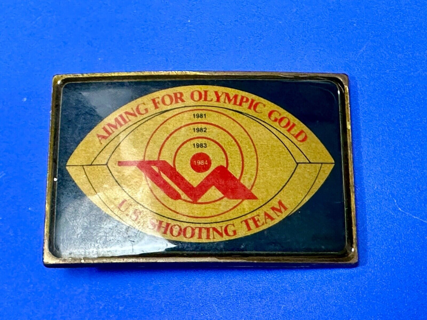 Aiming for Olympic Gold US shooting team 1984 belt buckle