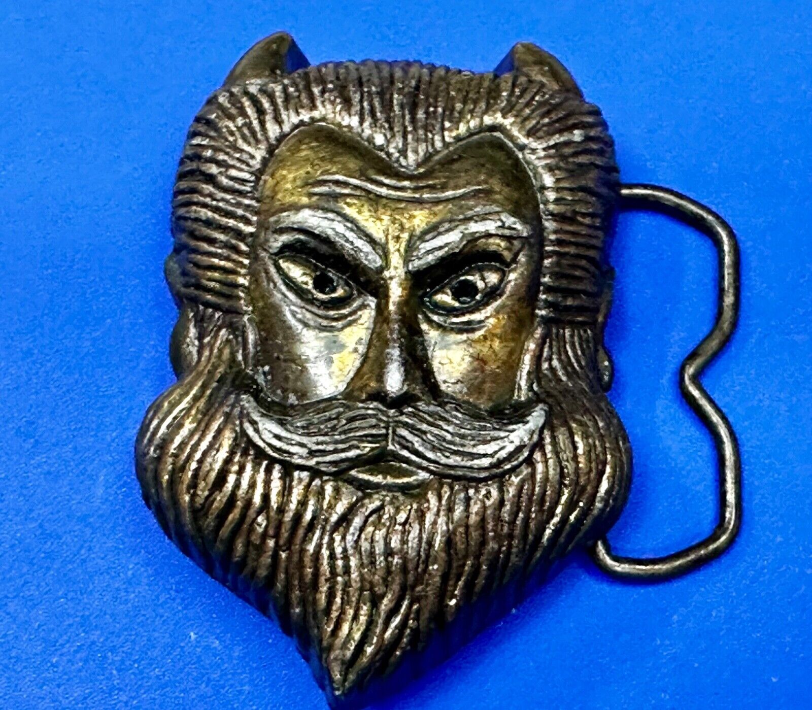 Bearded Devil Vintage  MBCI Fantasy Man Head Vintage 70s Belt Buckle