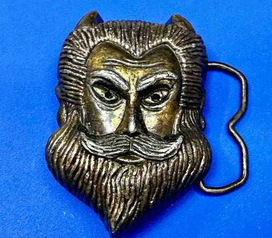 Bearded Devil Vintage  MBCI Fantasy Man Head Vintage 70s Belt Buckle