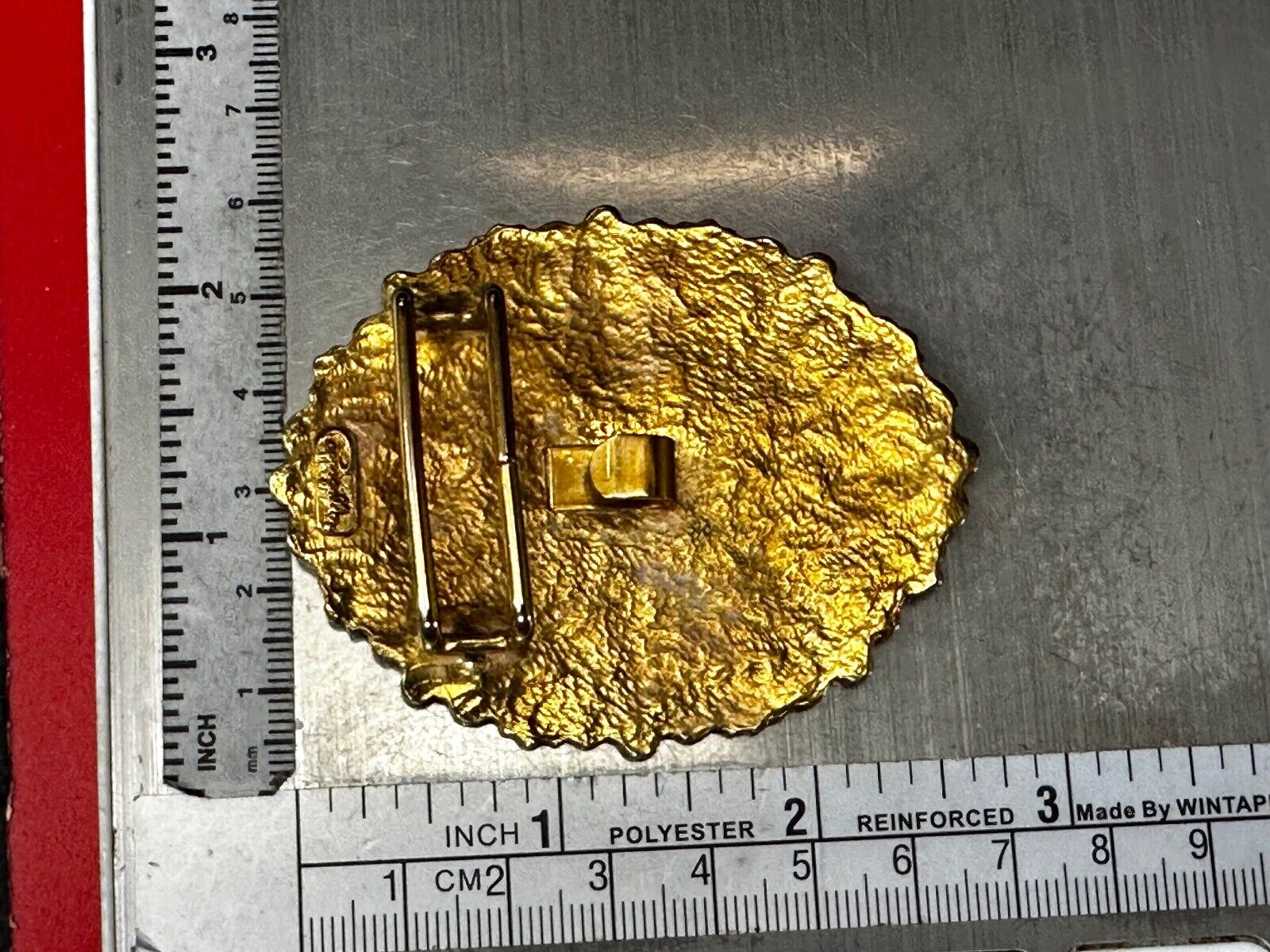 Vintage Leaf Theme Large Gold Tone VTG Belt Buckle by Pappagallo