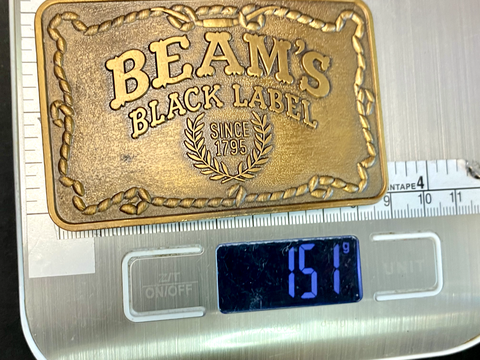 **Beam's Black Label** Since 1795 Booze Collectable Whisky Belt Buckle