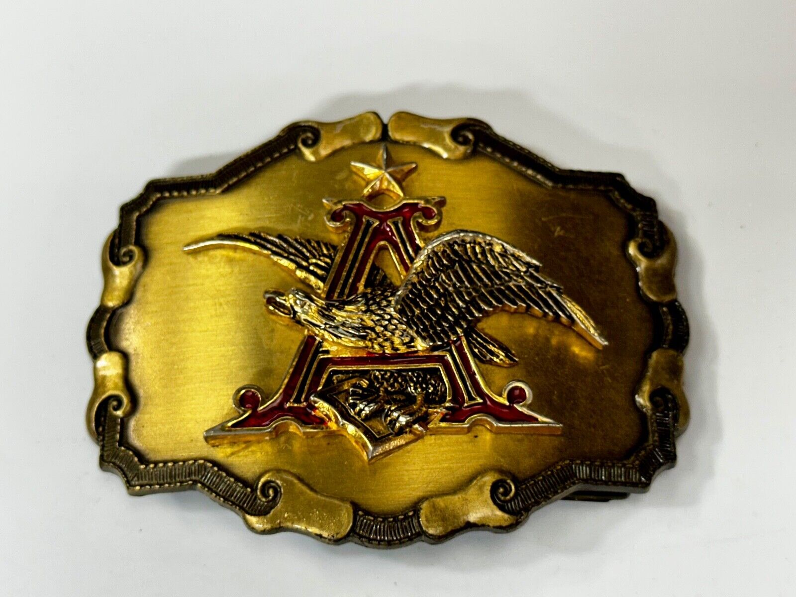 Anheuser Busch Beer Eagle Emblem Belt Buckle USA Rain-Tree 2 1/2 x 3 3/4