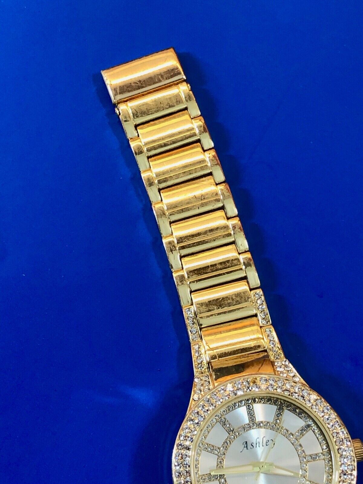 Ashley Ladies Watch, Missing A Few Rhinestones, But Fresh Battery, Working Well 