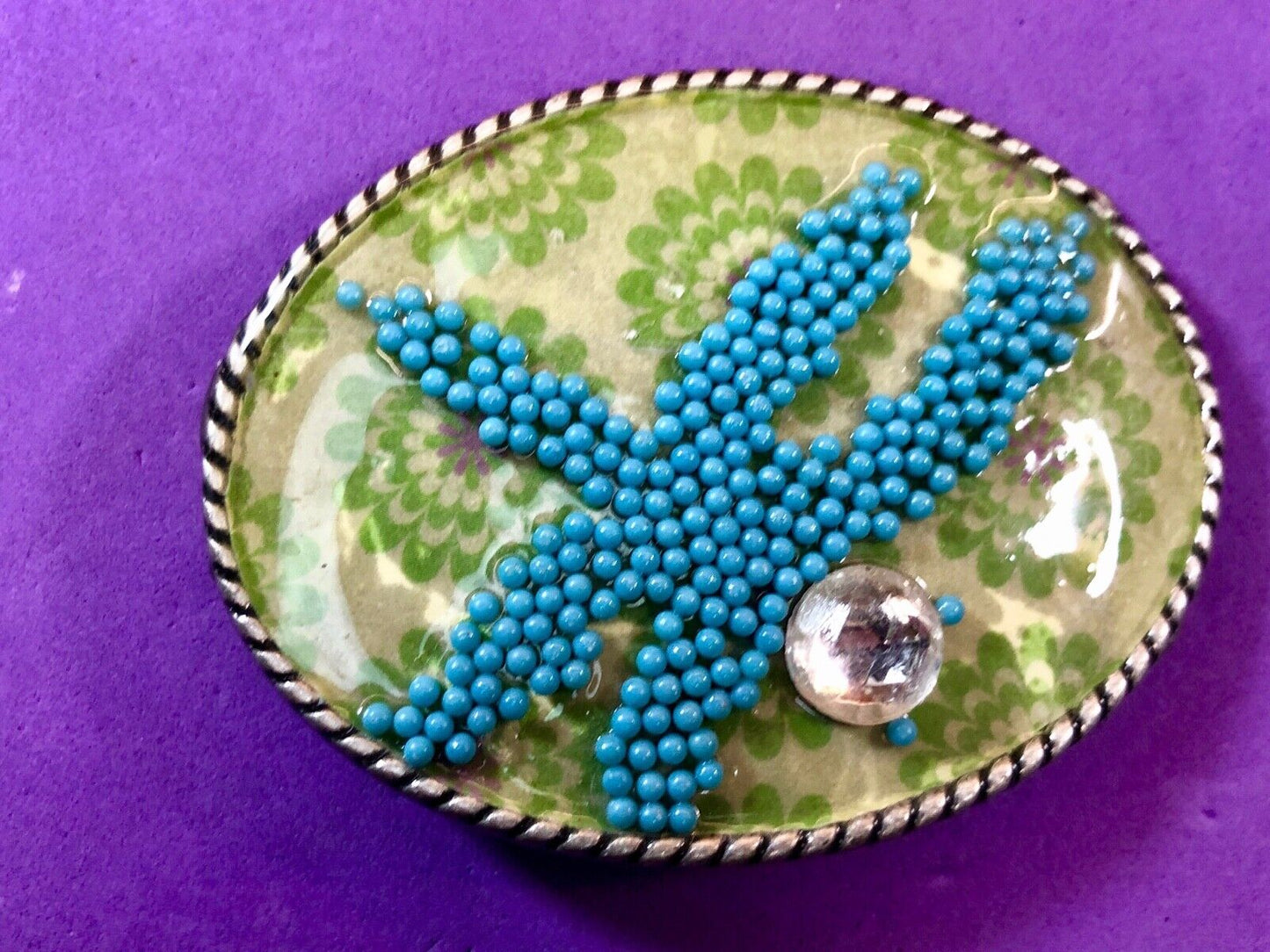 Unique IVAN belt buckle - Stone Art Artisan pattern design 