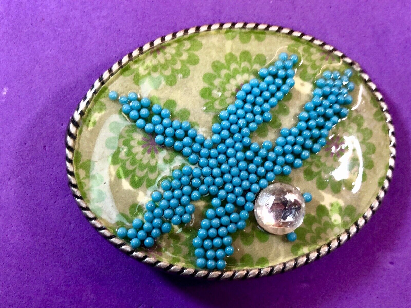 Unique IVAN belt buckle - Stone Art Artisan pattern design 