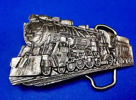 Train Locomotive Steam Engine RR RailRoad Vintage Figural Belt Buckle No. 2055