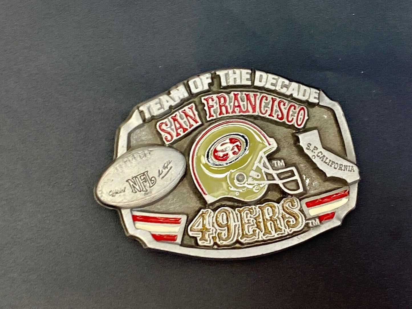 90s Vintage San Francisco 49ers Team of the Decade 1990 Belt Buckle Only 10,000