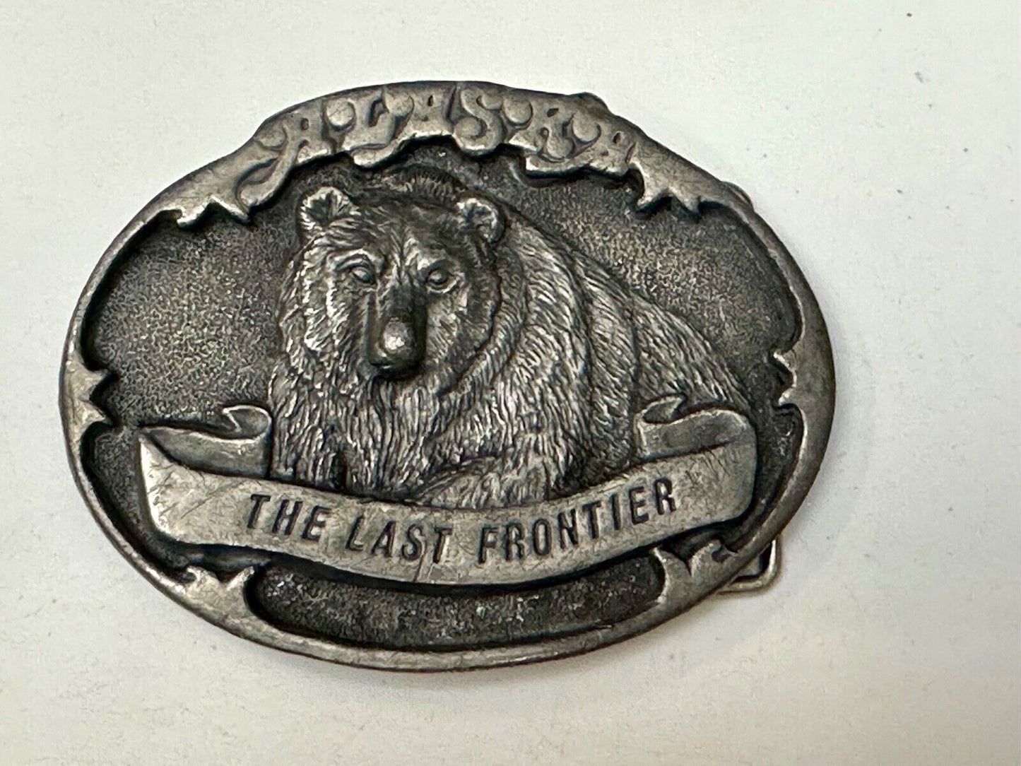 Alaska Grizzly Bear - The Last Frontier Belt Buckle by Alaska Frontier Arts