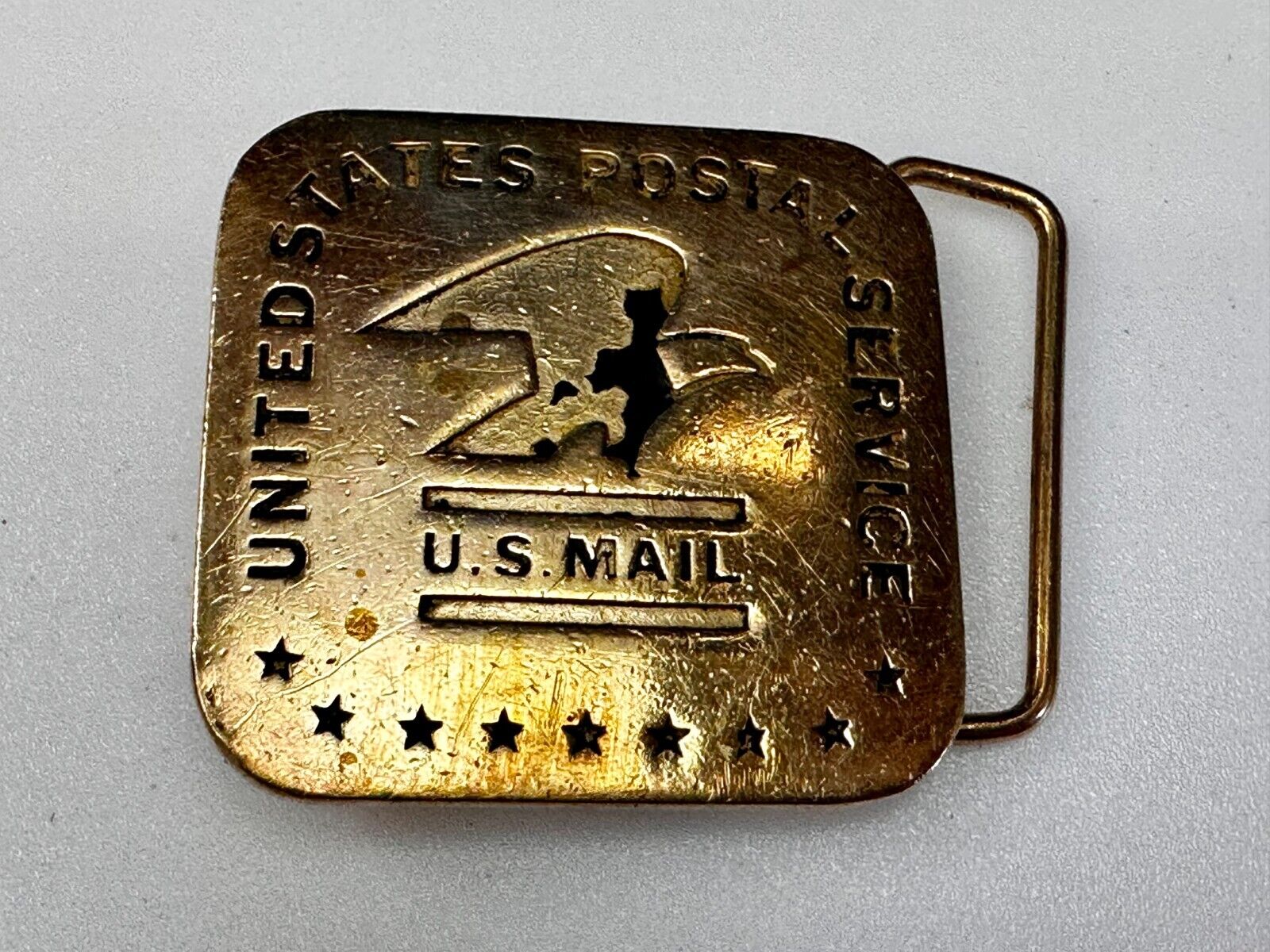 USPS United States Postal Service U.S Mail Solid Brass Belt Buckle