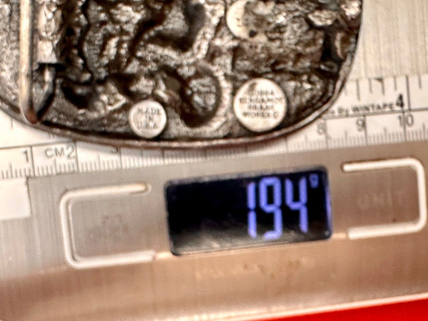 Biker Couple riding on Motorcycle  Vintage 1984 Bergamot belt buckle  L-49 1