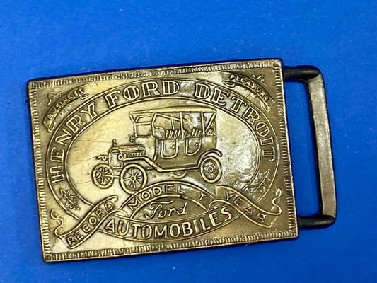 Vintage Henry Ford Ford Model T Automobiles Car Collectors Belt Buckle Detroit