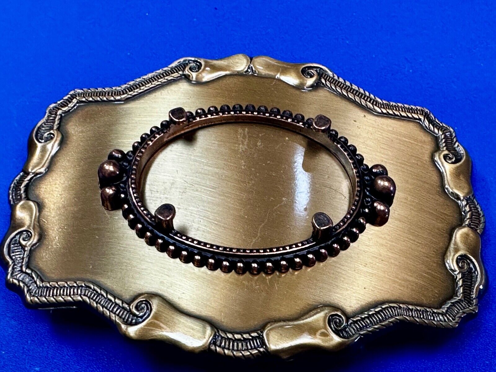 30 x 40 mm Gold Color Western Blank Belt Buckle To Mount Your Cabochon Gem Stone