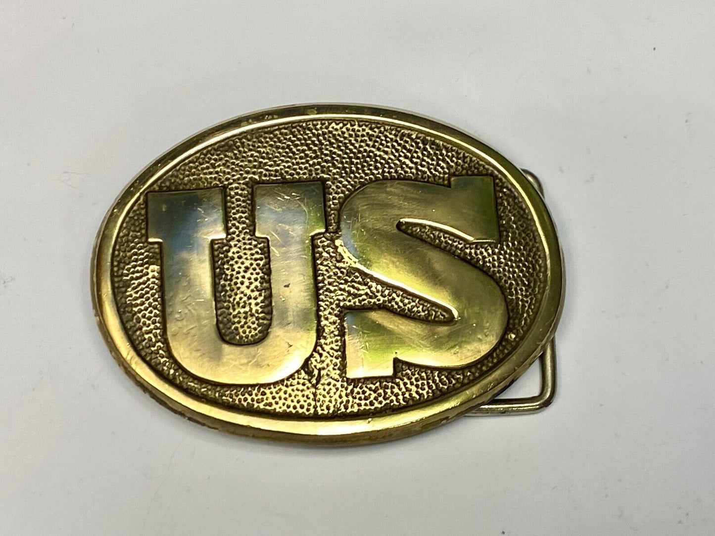 US Civil War reenactment military costume Vintage Hand made Brass belt buckle