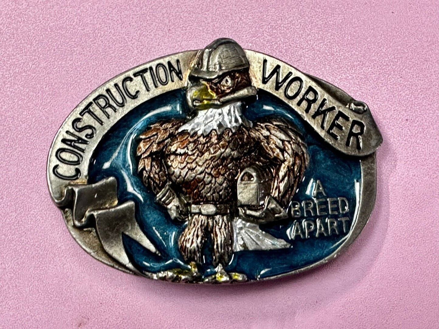 A Breed Apart Construction Worker Commemorative Vintage 1988 Belt Buckle
