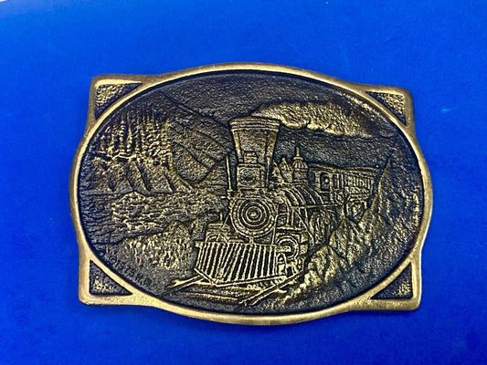 Vintage 1976 American Rr Railroad Solid Brass Train Belt Buckle Heritage Mint 