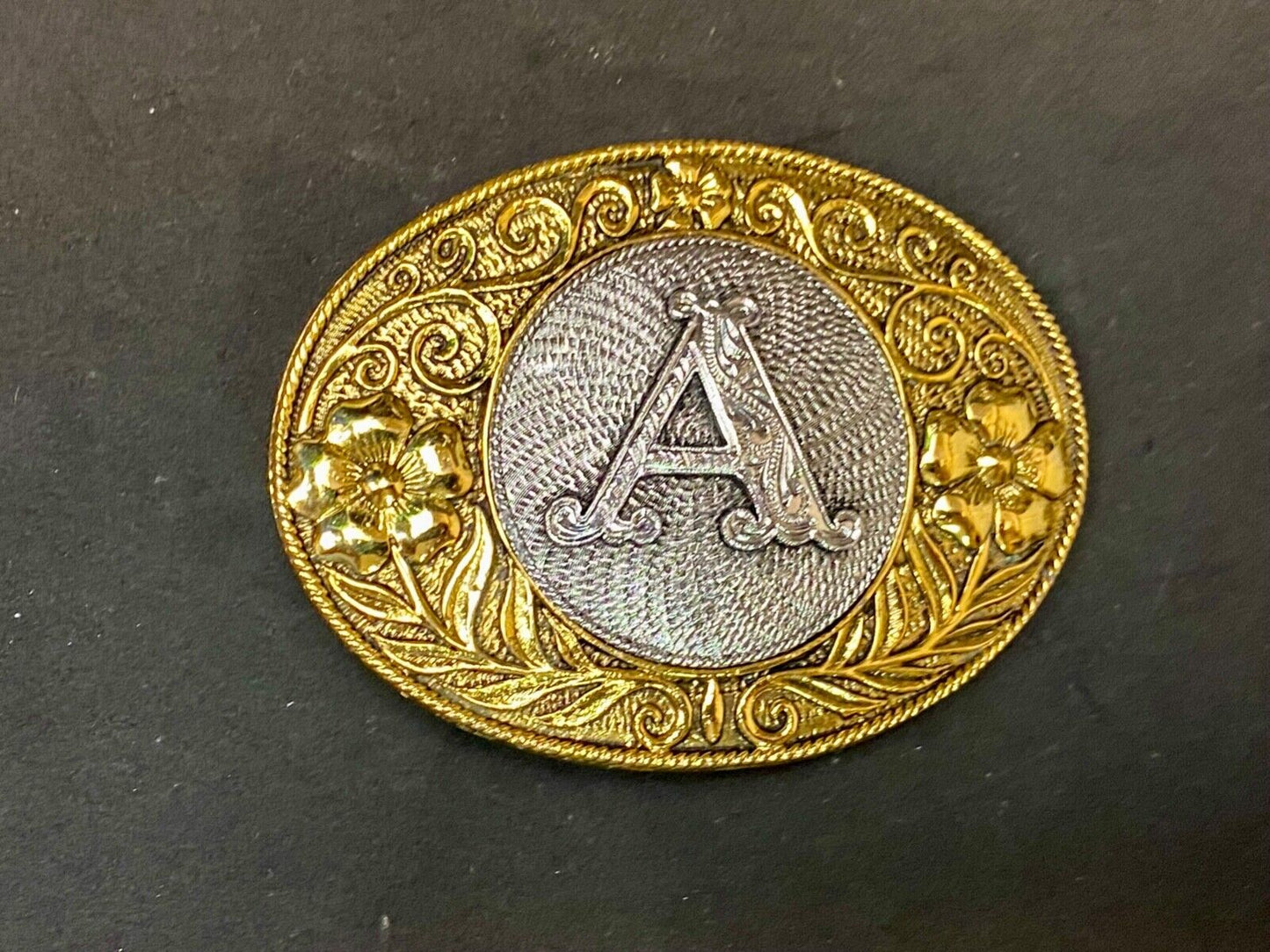 Vintage Letter Initial Monogram A Western Belt Buckle   - E Makers Mark