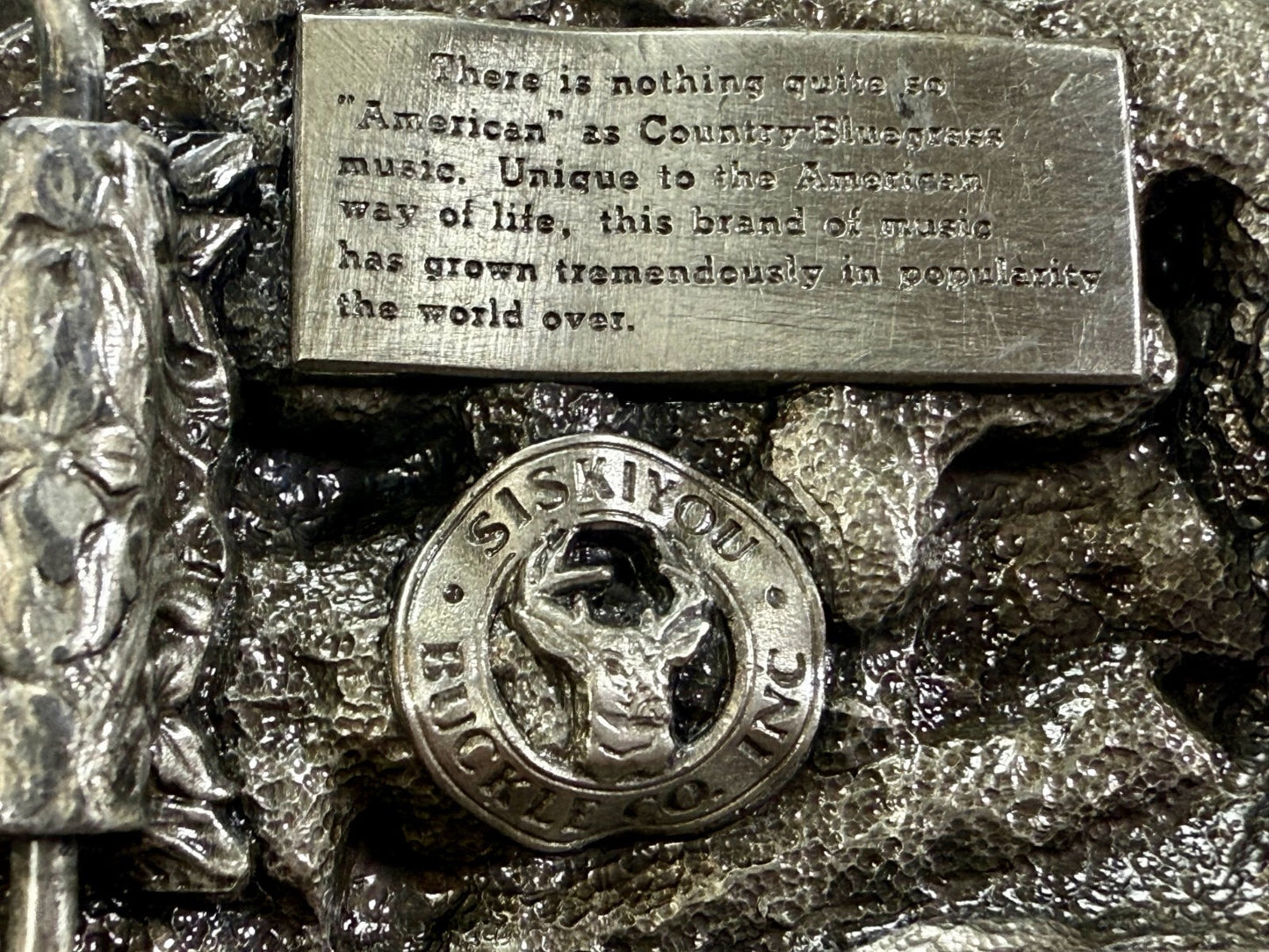 American Country Bluegrass Music Commemorate Vintage 1983 Siskiyou Belt Buckle