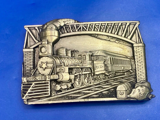 The Golden Age of the Railroad Steam Train Engine Collectors belt buckle