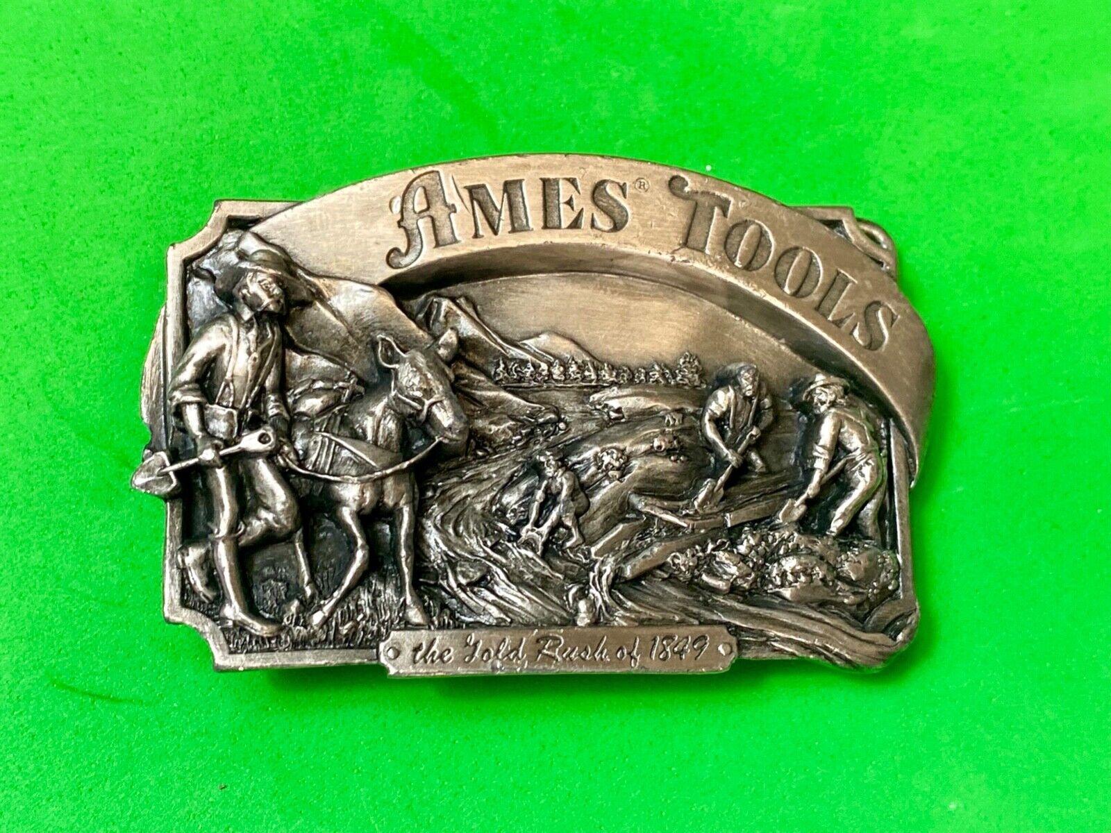 Ames Tools The gold rush of 1849 Vintage 1985 Siskiyou belt buckle