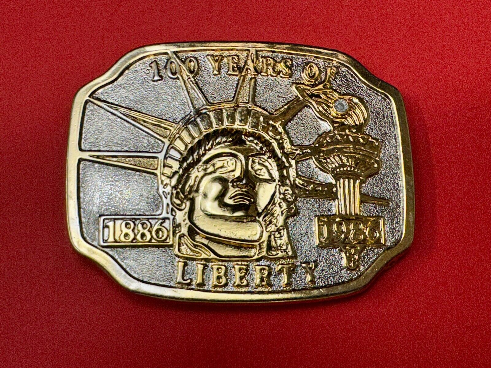 100 Years of Liberty  - NYC statue of Lady Liberty Souvenir belt buckle