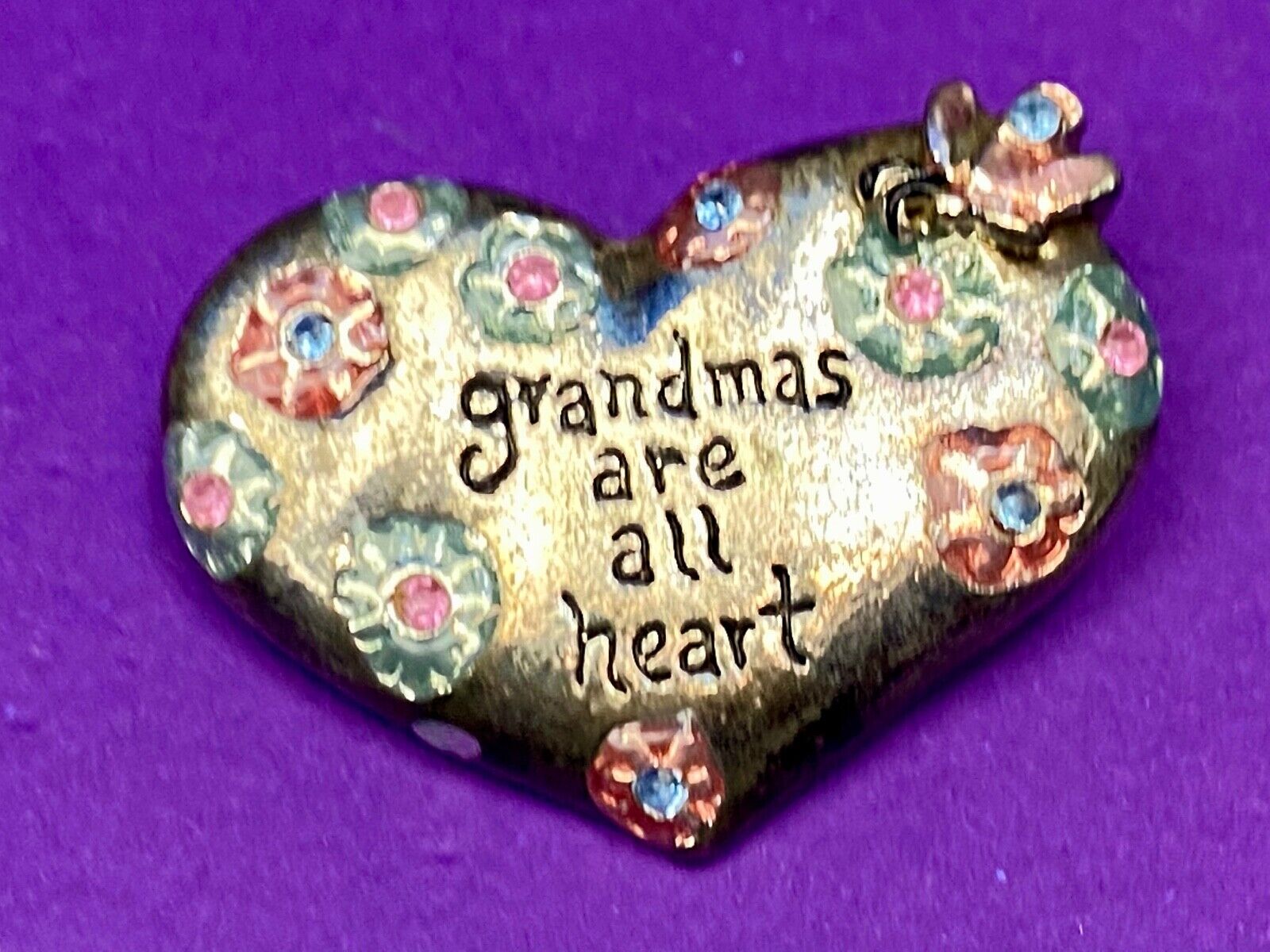 Vintage GRANDMAS ARE ALL HEART, statement brooch pin The perfect gift!