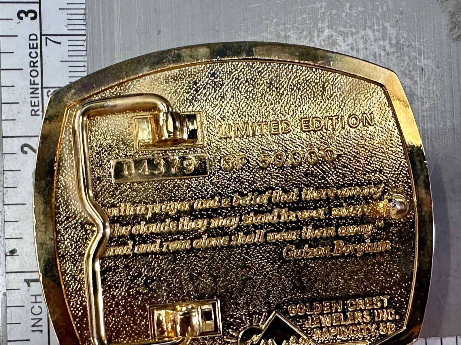 1991 Mount Rushmore 50th Golden Anniversary Limited Edition belt buckle