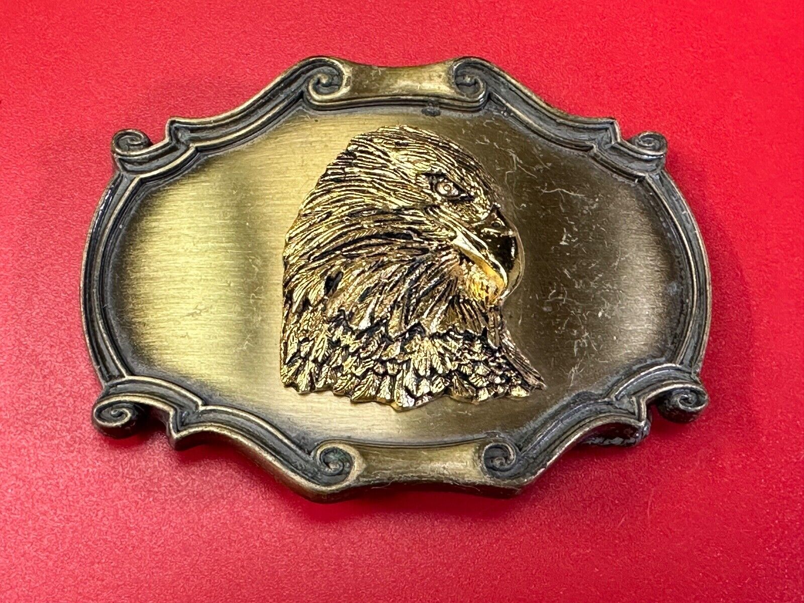 American Bald Eagle - Patriotic Vintage 1980 Raintree framed belt buckle
