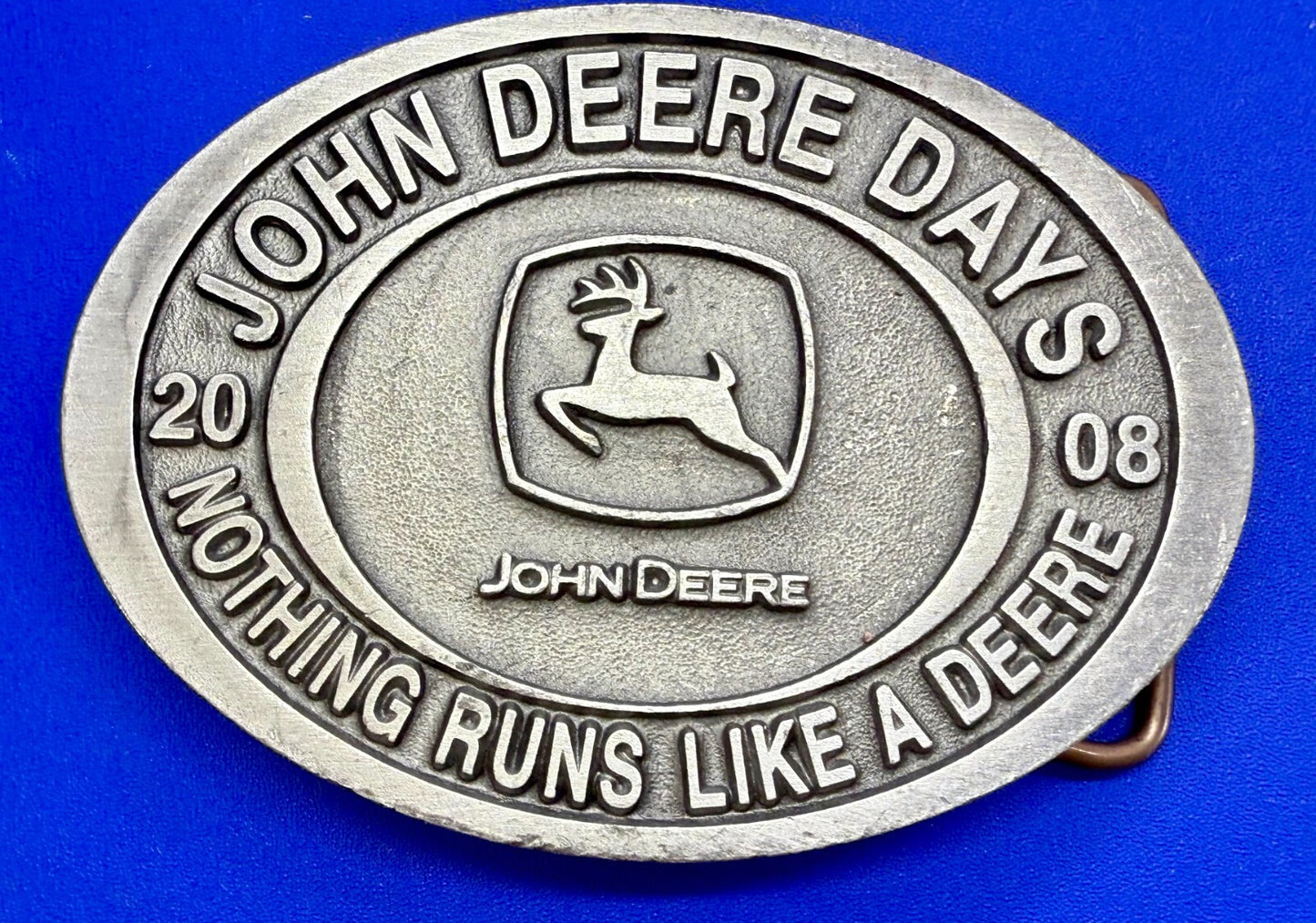 Vintage John Deere Days 2008 Nothing Runs like A Deere Farming Belt Buckle