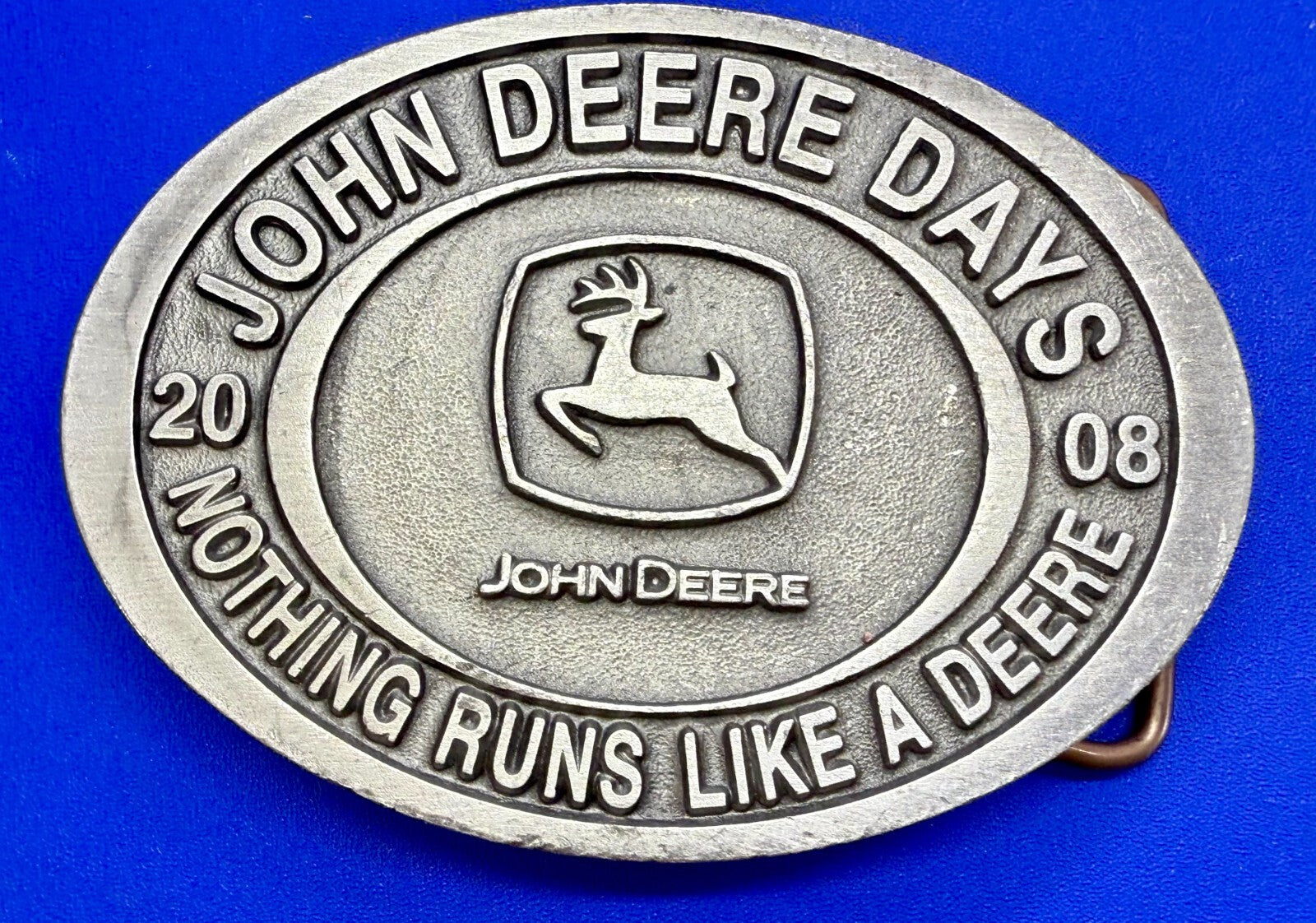 Vintage John Deere Days 2008 Nothing Runs like A Deere Farming Belt Buckle