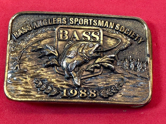 VINTAGE 1988 **BASS ANGLERS SPORTSMAN SOCIETY** BELT BUCKLE