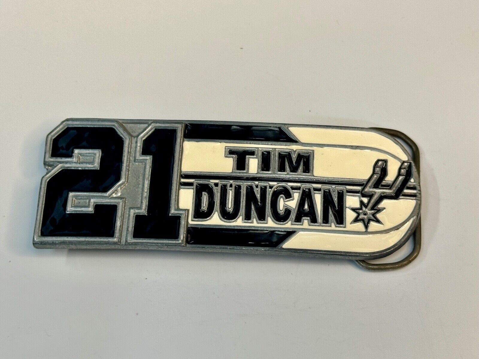 #21 Tim Duncan Texas NBA SAN ANTONIO SPURS Great American Products Belt Buckle